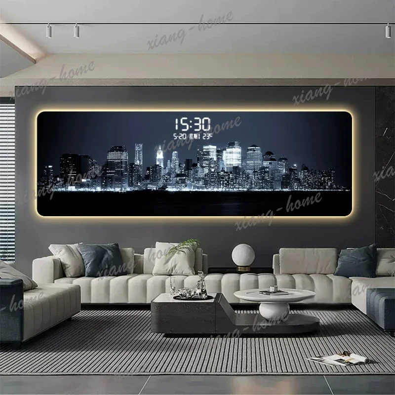 Modern Creative Wall Watch 3d Large Led Luminous Fashion Design Minimalist Wall Clocks Simple Luxury Reloj Pared Home Decoration