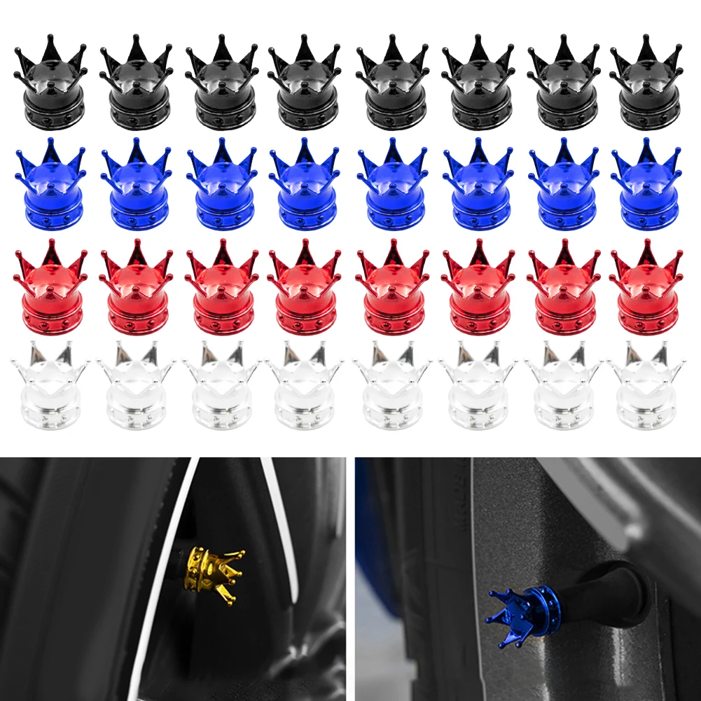 Crown Valve Cap For Cars Auto Aluminum Alloy Cap Silver Tyre Valve Cap Protection Against Leaks Stylish Design