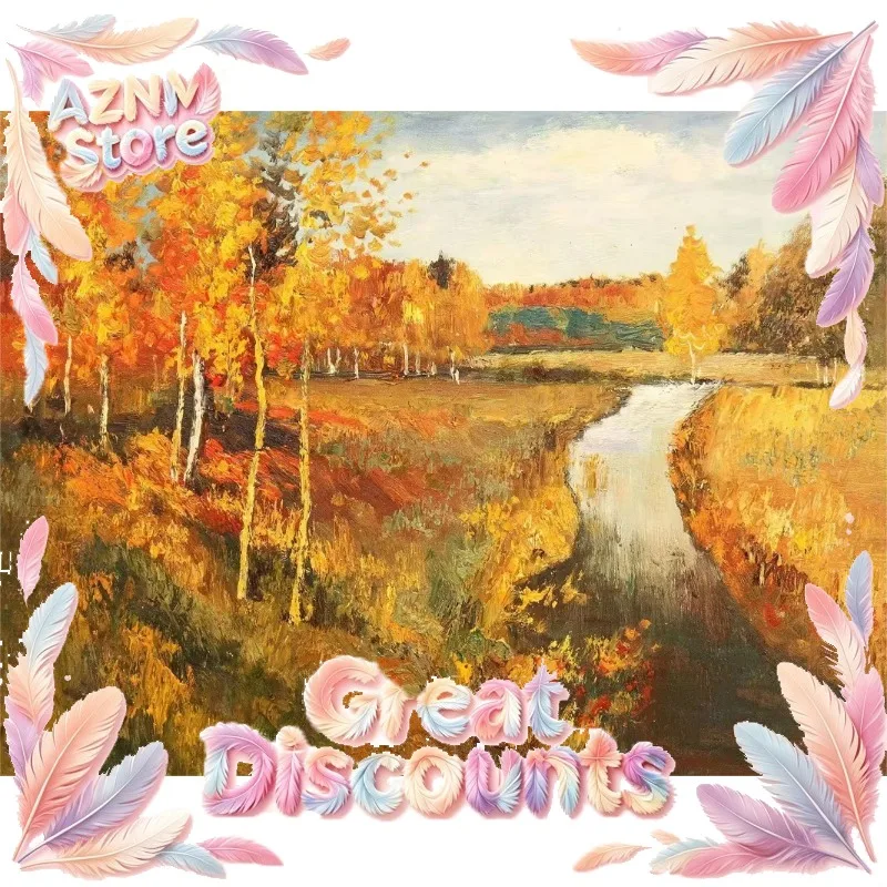 Canvas Painting Nordic Autumn Rural Farmhouse Forest Mountain River Landscape Retro Print Wall Art Picture Home Decor Wall 2026
