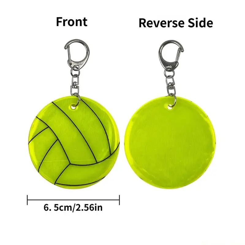 

31BE Reflective Volleyball Hanging Charm Multifunctional Ornament Party Jewelry Great for Friend Fashion Lover Present