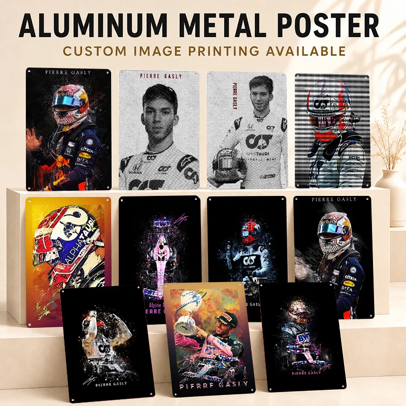 Pierre Gasly Aluminum Posters Customized Metal Tin Sign High Speed Motorsport Tribute Wall Art For Garage Office And Racing Fans