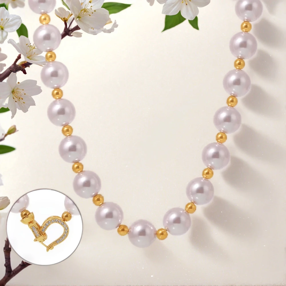 

Marka Ins Style Imitation Pearl Collarbone Necklace Stainless Steel Non Fading Women's Fashion Jewelry