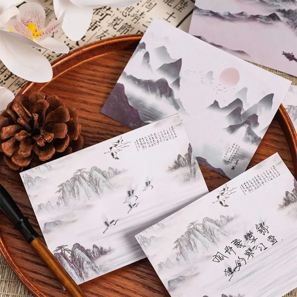Retro 180Sheets Chinese Style Note Paper Landscape Flower Memo Reminder Paper Stationery Blank Message Paper School
