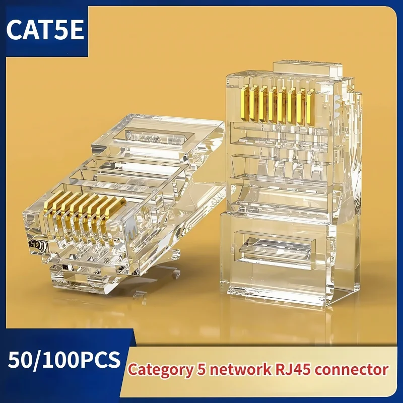 50/100 peças 8p8c rj45 plugue modular para rede cat5 lan placa de vídeo profissional e de alta qualidade