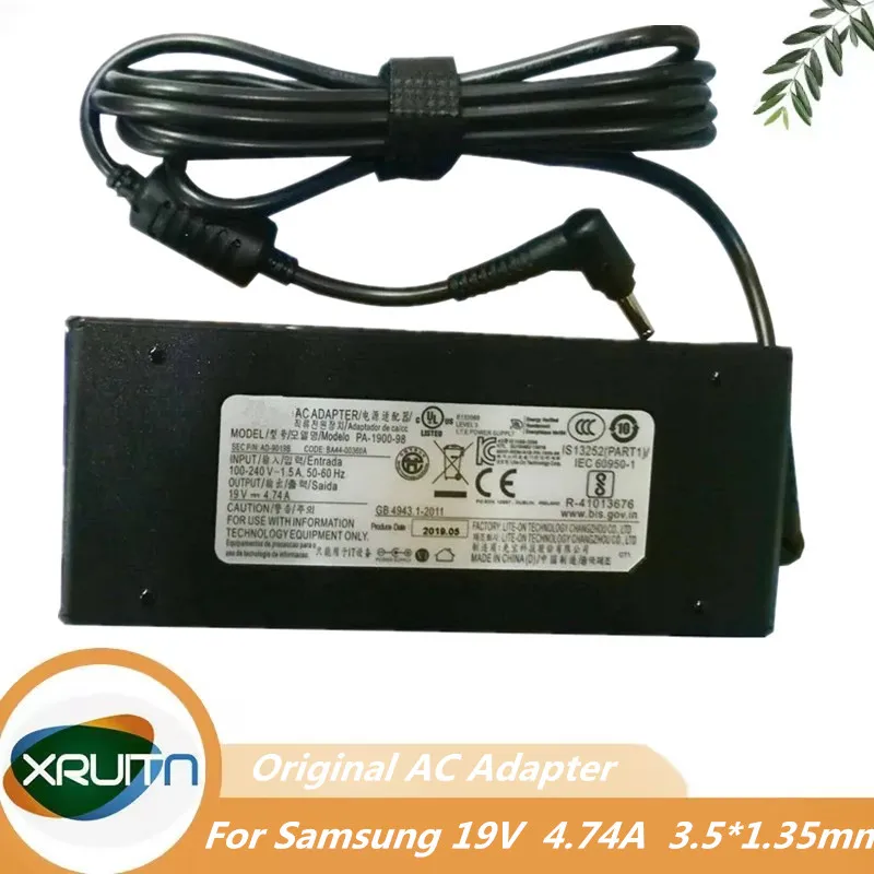 Genuine For SAMSUNG PA-1900-98 AD-9019B 19V 4.74A 90W 3.5x1.35mm BA44-00360A AC Adapter Charger NT760XBE-X78 Laptop Power Supply