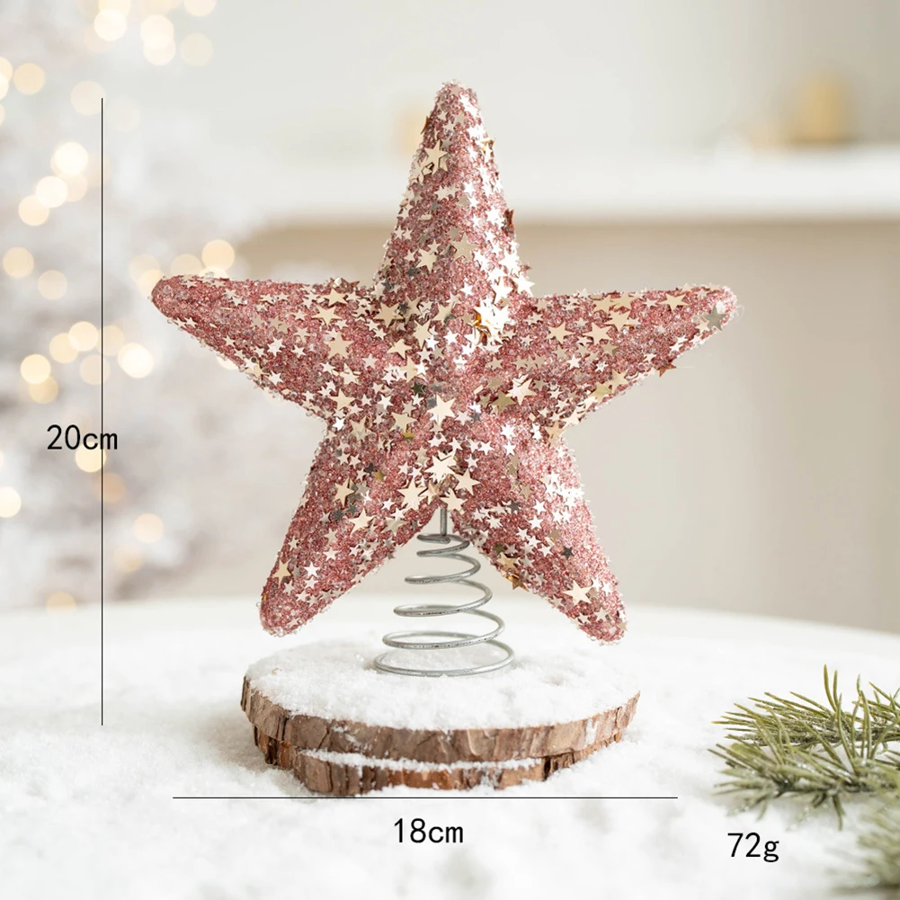 Elegant Christmas Tree Decoration Star Topper Featuring a Dazzling Hollow Design Perfect for Adding Charm to Your Holiday Setup