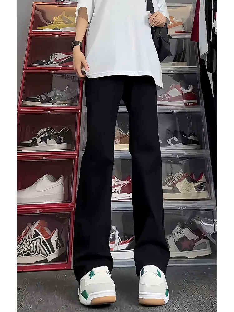 

Black Slim Straight Jeans Men's Summer Thin American Vibe High Street Trend Brand Wear Resistant Straight Tube Knife Pants