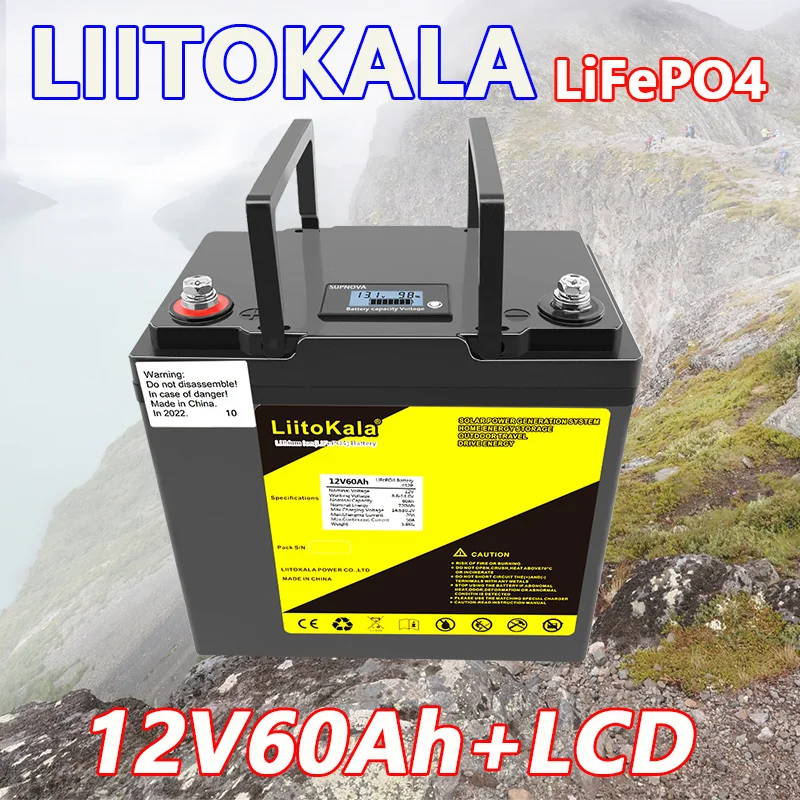 LiitoKala 12V90Ah 100Ah 12.8V120Ah/150Ah/200Ah/240Ah/300Ah LiFePO4 Batterij Voor RV Kampeerders Golfkar Off-Road Off-grid