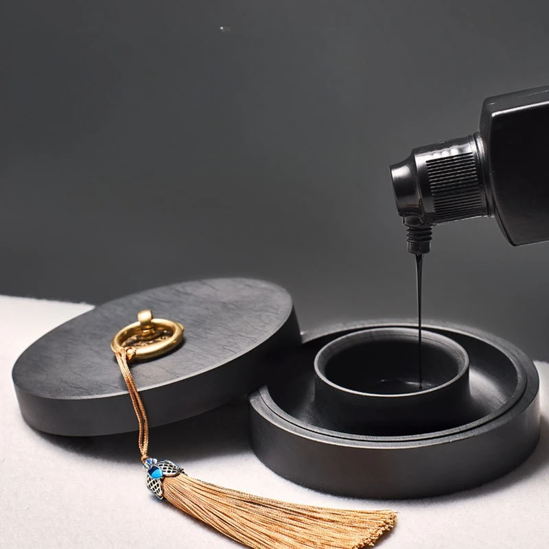 

Double Circle Moisturizing Anti-evaporation Non-drying Ink Inkstone Brush Ink Calligraphy Special Belt Cover
