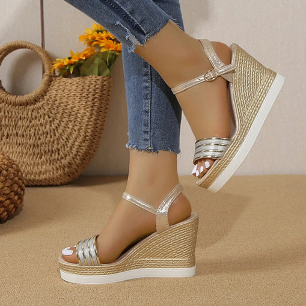 Women Sandals Summer Shoes Women Wedges Sandals Platform Shoes High Heels Designer Sandals Comfortable Plus Size Ladies Shoes