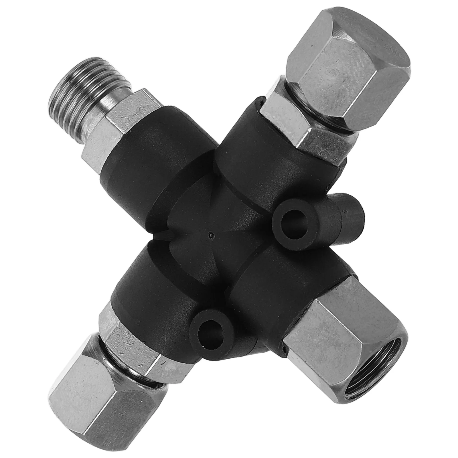 Konektor Tee dengan Aksesori Penghubung Pas Airbrush Logam Dapat Disesuaikan Tiga Arah 1/8 Inci untuk Adaptor Kompresor Udara