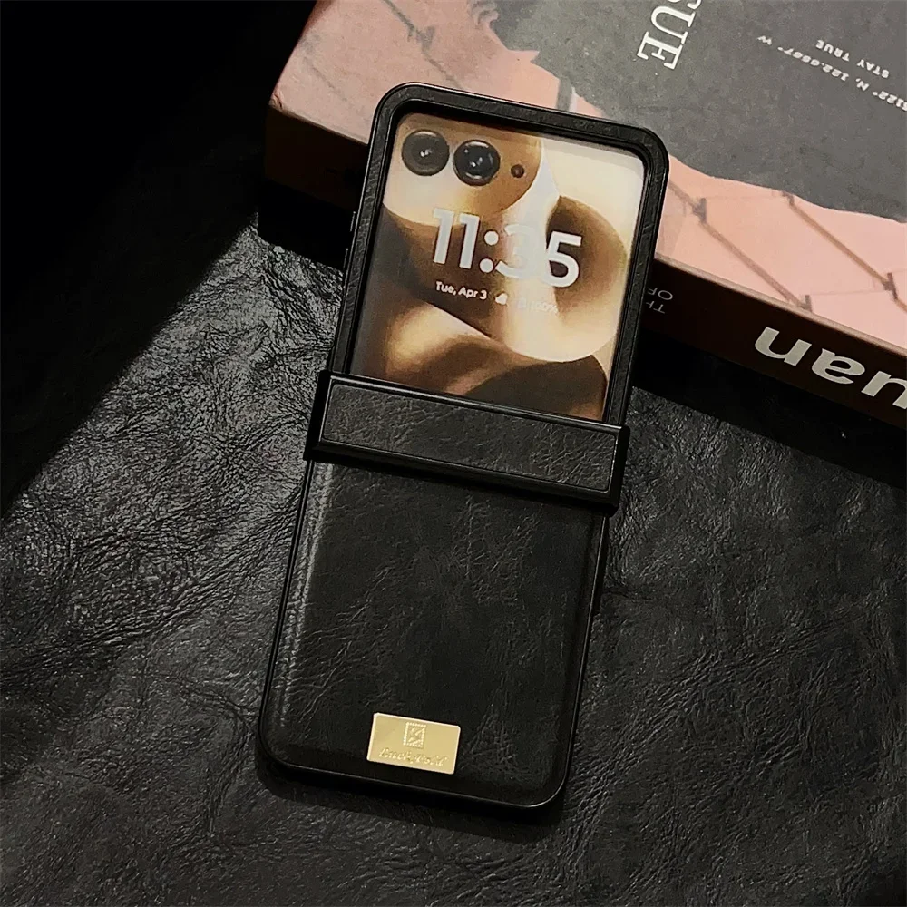 الراقية عادي الجلود هارد شل فليب قضية الهاتف لسامسونج غالاكسي Z فليب 7 6 5 4 3 5G الأعمال للصدمات المفصلي غطاء وقائي