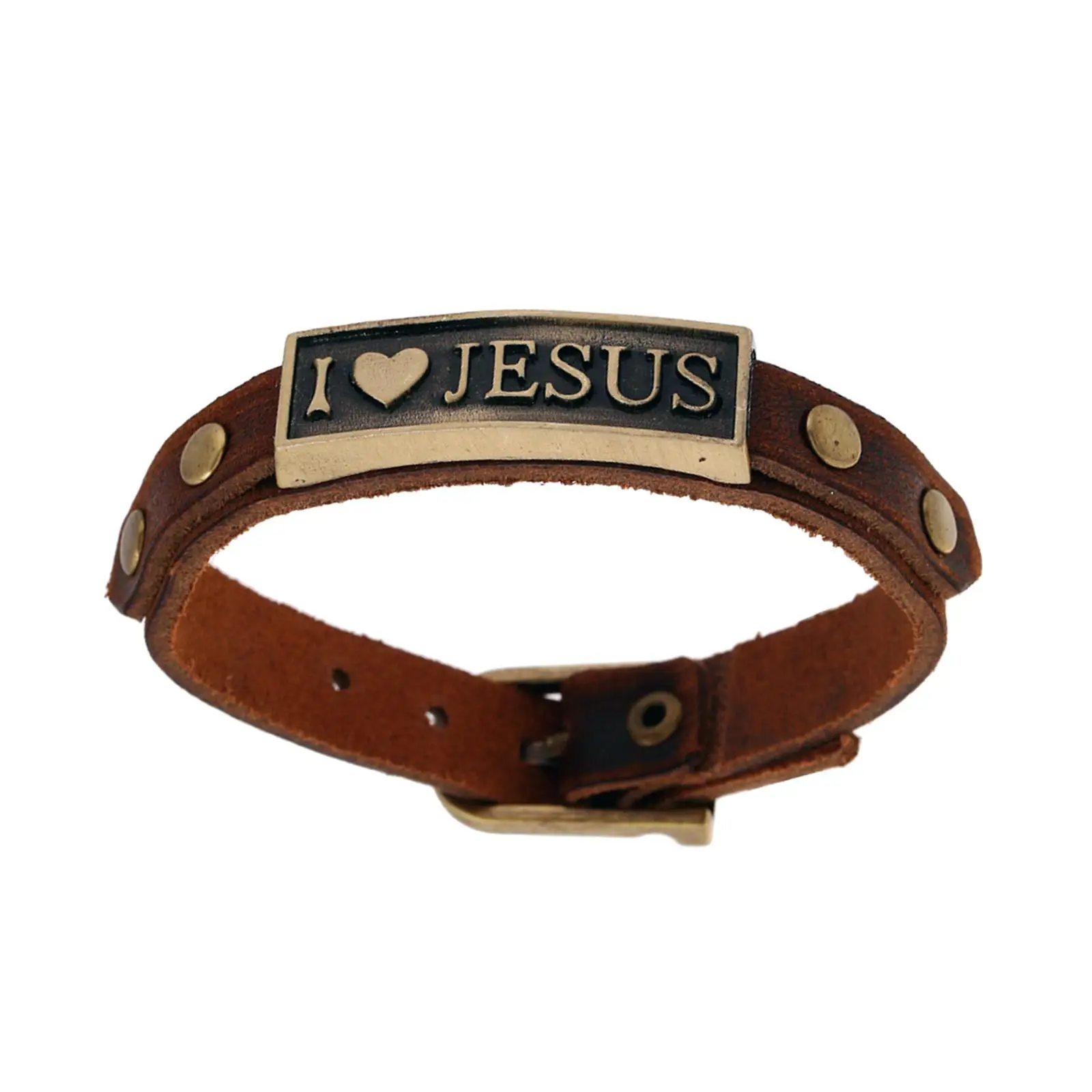 i Love Jesus Leather Bracelet Unique Fashion Handmade Vintage Buckle Clasp for Daddy Boyfriend Woman and Man Sisters Mother