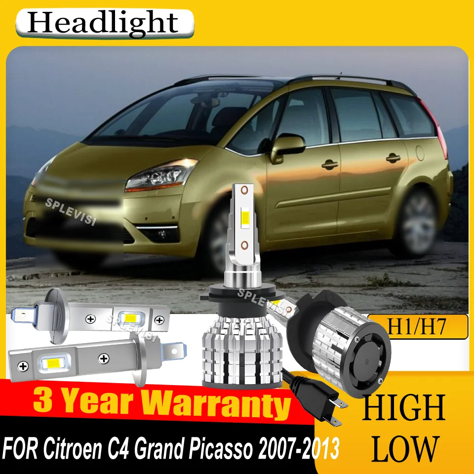 

SPLEVISI Focus Beam LED Headlights Clear Illumination Warranty For Citroen C4 Grand Picasso 2007 2008 2009 2010 2011 2012 2013
