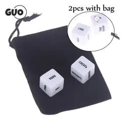 2Pcs Lovers Sexy Posture Dice With Velvet Dice Bag Fun Adult Erotic Love Couple Humour Game Toy