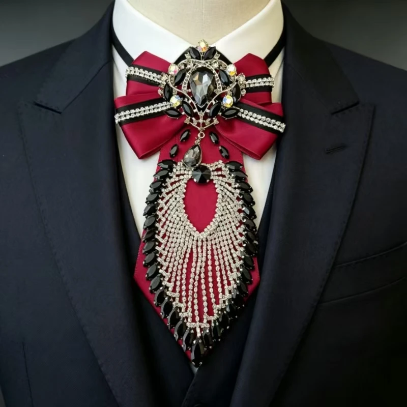 high-end-rhinestone-bow-tie-original-handmade-men's-luxury-business-banquet-wedding-suit-shirt-collar-flowers-ties-jewelry-gifts