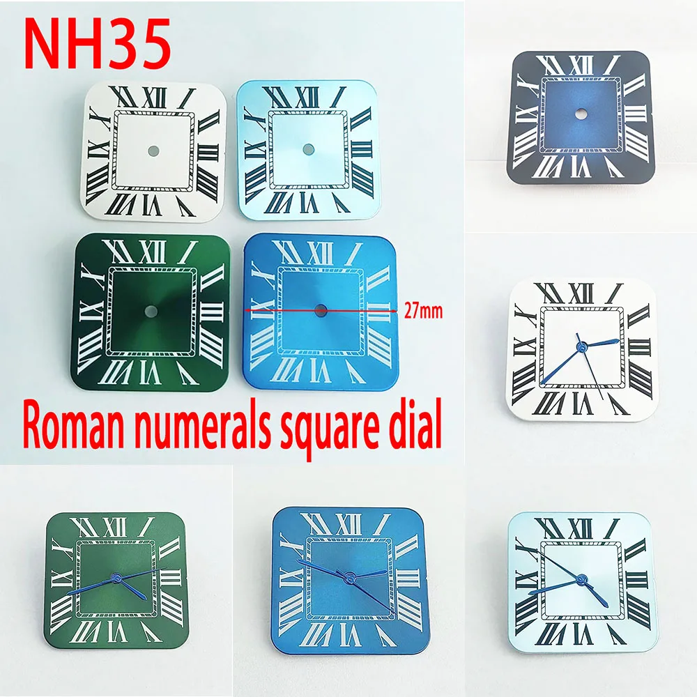 

NH35 Dial Men's watch 27mm square dial Roman numerals NH35 NH36 automatic mechanical movement watch accessories