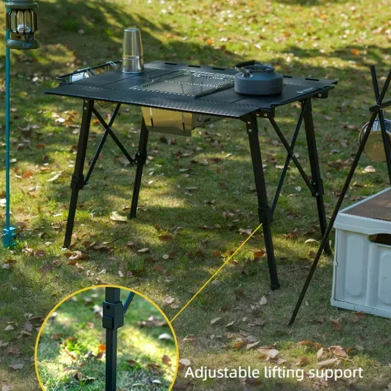 Mesa de barbacoa de Picnic ajustable para acampar, mesa de cocina móvil IGT, mesa plegable de aleación de aluminio para exteriores, portátil, nuevo