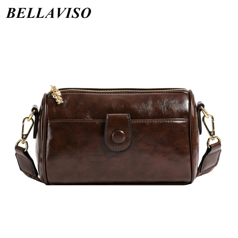 

BellaViso Simple Women's Soft PU Leather Crossbody Bag Female's New Casual Versatile Pillow Shoulder Bags BLCR-16