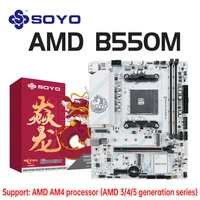 SOYO-placa base AMD B550M para juegos, USB 3,1, M.2, Nvme, Sata3, DDR4, doble canal, compatible con RYZEN R3, R5, R7, 3000, 4000, 5000, CPU, enchufe AM4