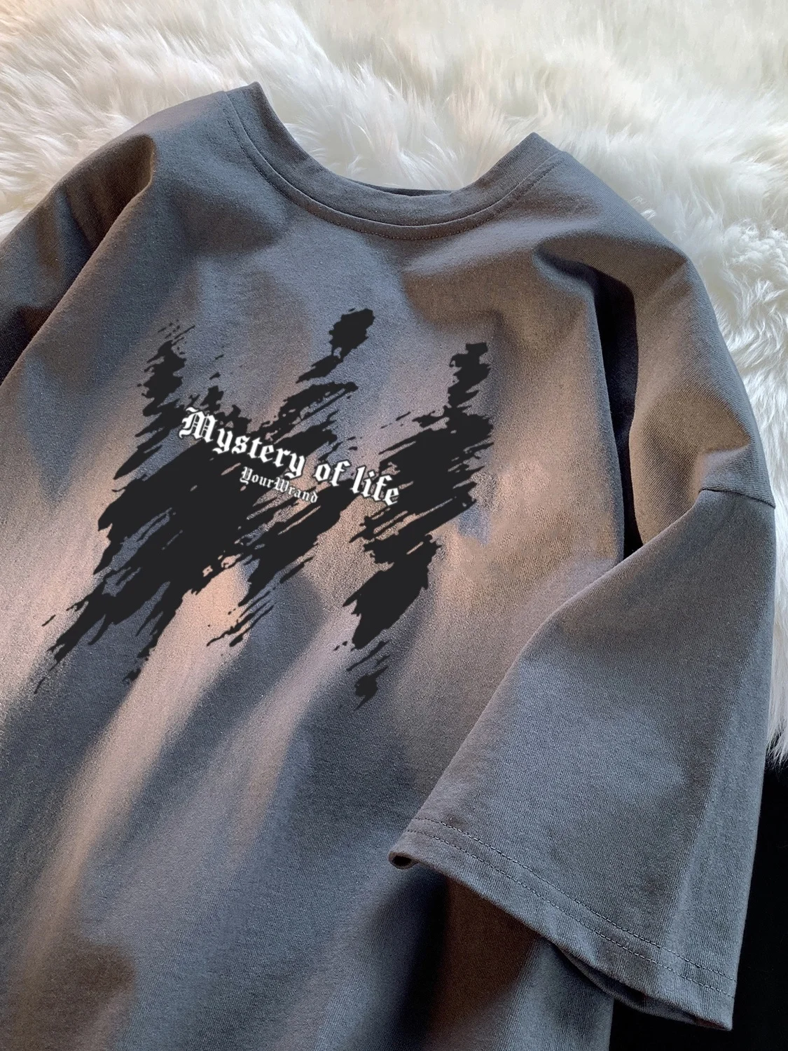 

Limited Time Brand Order Trendy Personalized Print Short Sleeve T-Shirt Unisex Summer Sports Top Loose Fit Youthful Energy Style