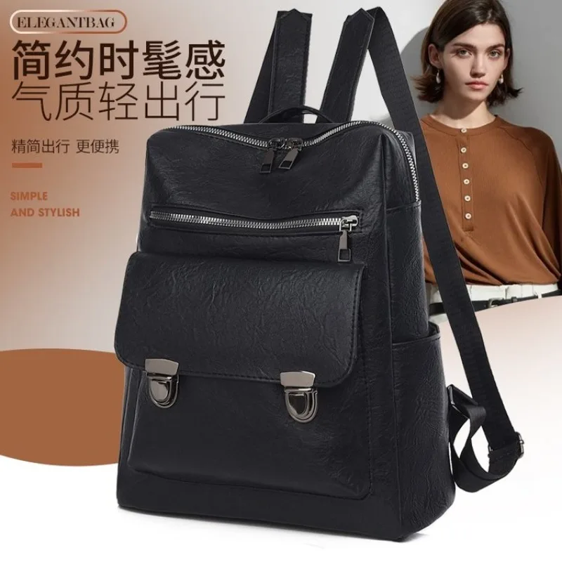 Stylish Elegant Diaper Bag High End Leather Solid Color Commuter Crossbody Handbag Casual Simple Ladies Purse