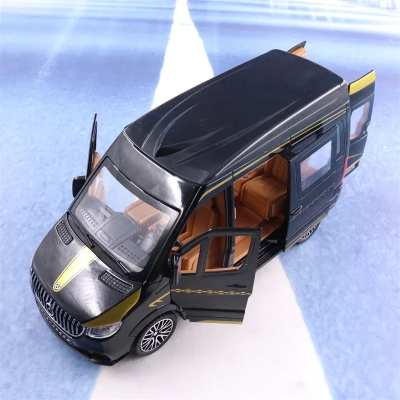 1:24 Mercedes-Benz Sprinter MPV Simulation Diecast Metal Alloy Model car Sound Light Pull Back Collection Kids Toy Gifts A466