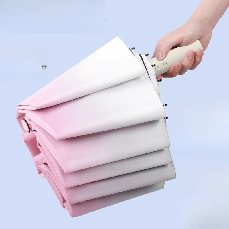 

Gradient Color 24 Ribs Automatic Umbrella for Men and Women, Large Size Sun Rain Dual Use, Customizable UV Protection