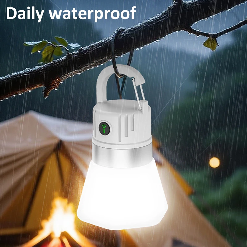Portable LED Camping Light 7 Color Changing Tent Lamp Detachable Flashlight Rechargeable Lightweight Waterproof for Outdoor 1 PC