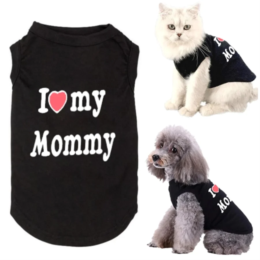 1 Stück Hundeweste, „I Love My Mommy“ Welpen-T-Shirt, ärmellose Sommerweste, Haustierkleidung