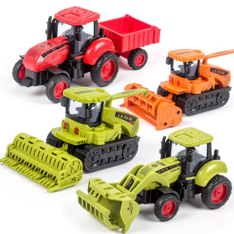 Die-cast Farm Vehicles Mini Car Model Engineering Car Model Harvester Tractor Toys Model For Kids Xmas Gift