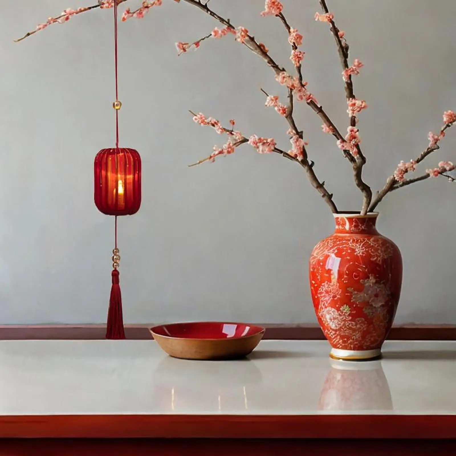 Lanterna luminosa suspensa de ano novo chinês, 14 polegadas, artesanato decorativo, lâmpada noturna com borla para sala de estar, multifuncional