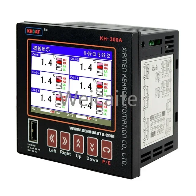 Universal Digital 6 Channel paperless recorde Video Graphic PT100+Thermocouple Color temperature recorder data logger