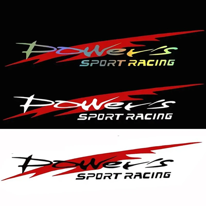 30x5.5cm Personalized Letter Power Sport Racing Motorcycle Reflective Vinyl Sticker Car Light Eyebrows Car Body Rear Decal