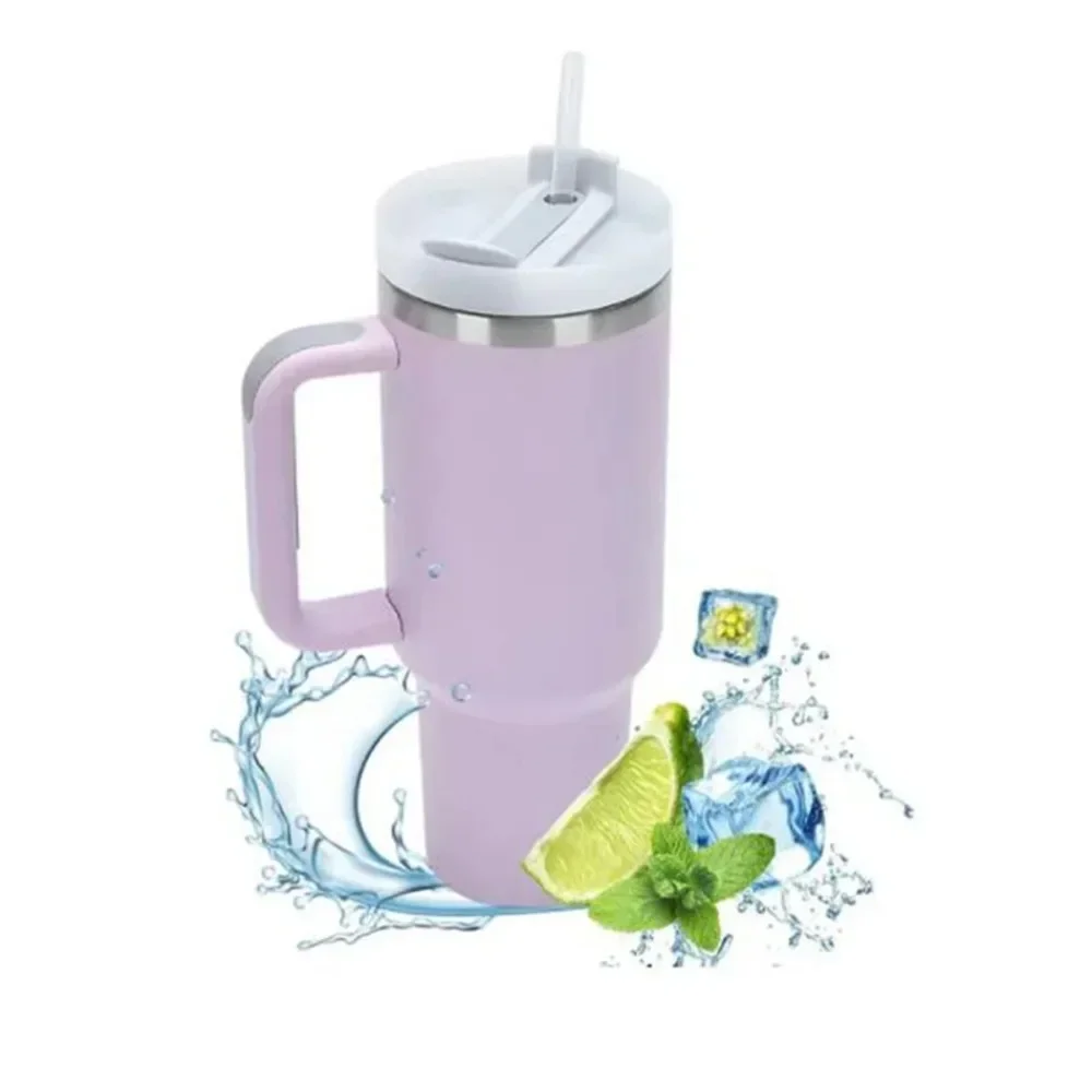 

1200ML 304 Stainless Steel Insulated Water Bottle,Thermal Coffee Car Cup, Cold Hot Mugs Vacuum Flask With Handle Straw,For Sport