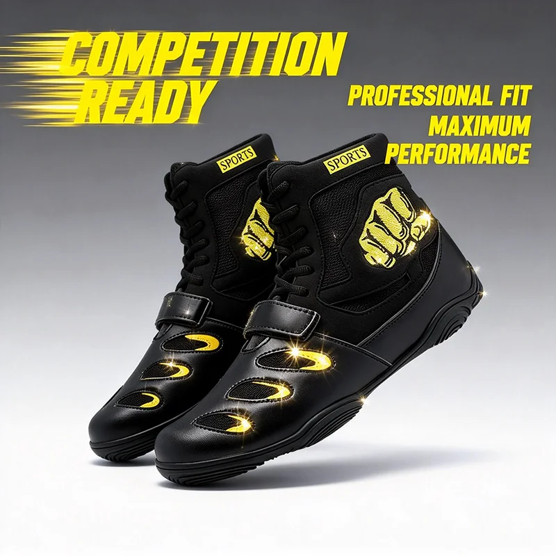 New Men Wrestling Shoes Lightweigh Couple Gym Boxing Shoes Non Slip Breathable Wrestling Footwears Professional Durable