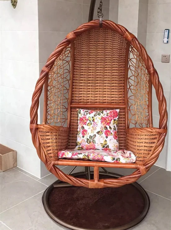 

Imperial big twist rattan real rattan chair hanging basket leisurely rattan woven hanging chair balcony indoor courtyard rocking