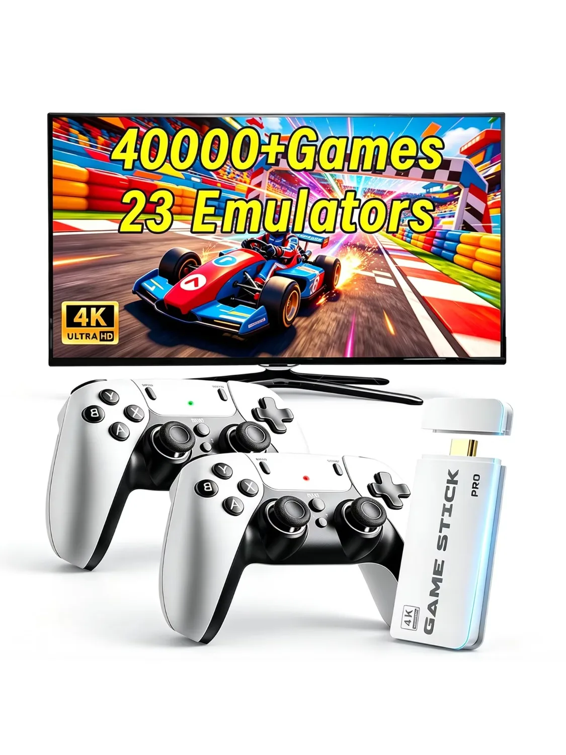M15 – przenośna konsola do gier w stylu retro, z wyjściem 4K HDMI, 64 GB pamięci, ponad 40 000 klasycznych gier, bezprzewodowym kontrolerem 2,4 GHz i obsługą wielu emulatorów. — 2