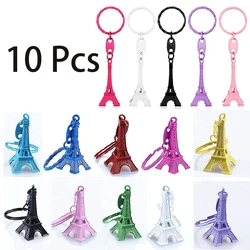 10 Pcs Colorful 3D Paris Eiffel Tower Keychain Metal Paris Keychain French Paris Keyring Souvenir