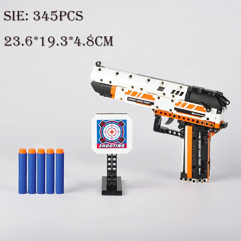 Modelo de pistola militar creativa, juguete de bloques de construcción, Barreta, francotirador, balas suaves, Águila del desierto, Rifle AK47, ladrillos DIY, juguete para niños