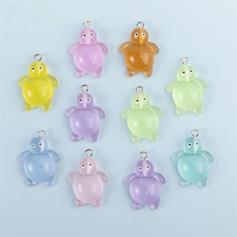 10pcs Cute Little Tortoise Resin Charms Colorful Pendant Jewlery Findings DIY Necklace Earrings Handmade Jewelry Accessories