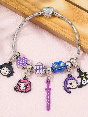 KPop Demon Hunters Rumi Zoey Mira Crow Bracelet Women's Fashion Accessories Girl Cute Cartoon Anime Derived Peripheral Bracelet