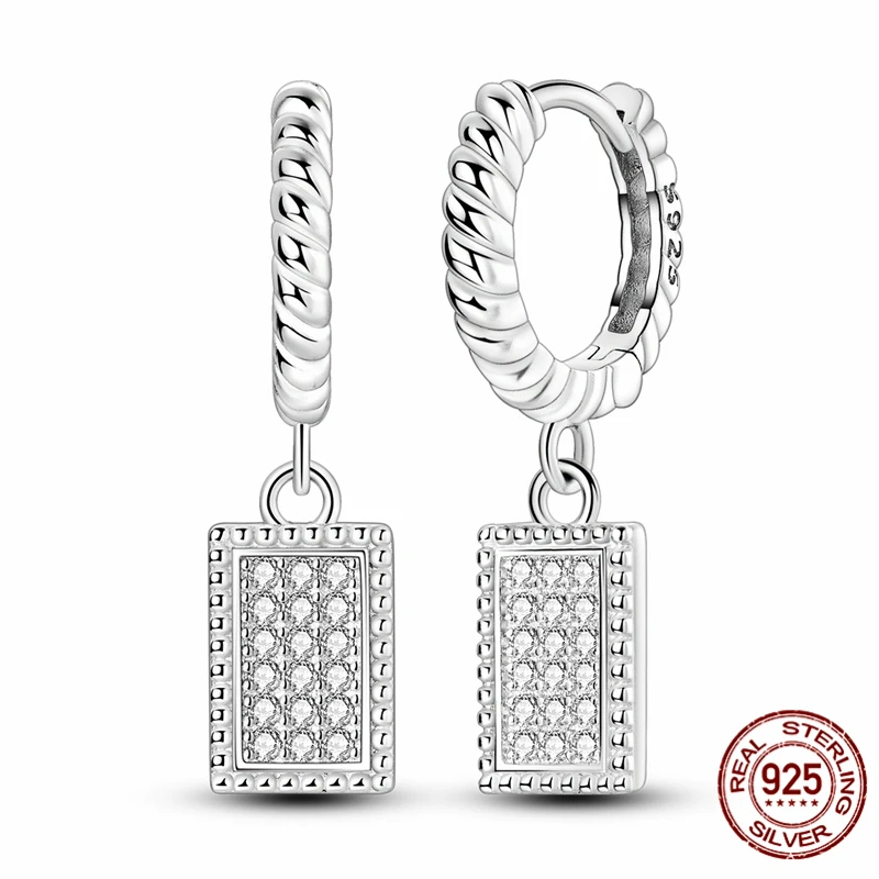 

Hot Selling 925 Sterling Silver Hoop Starlight Shining Geometry Earrings for Women Pretty Wedding Holiday Jewelry Gifts