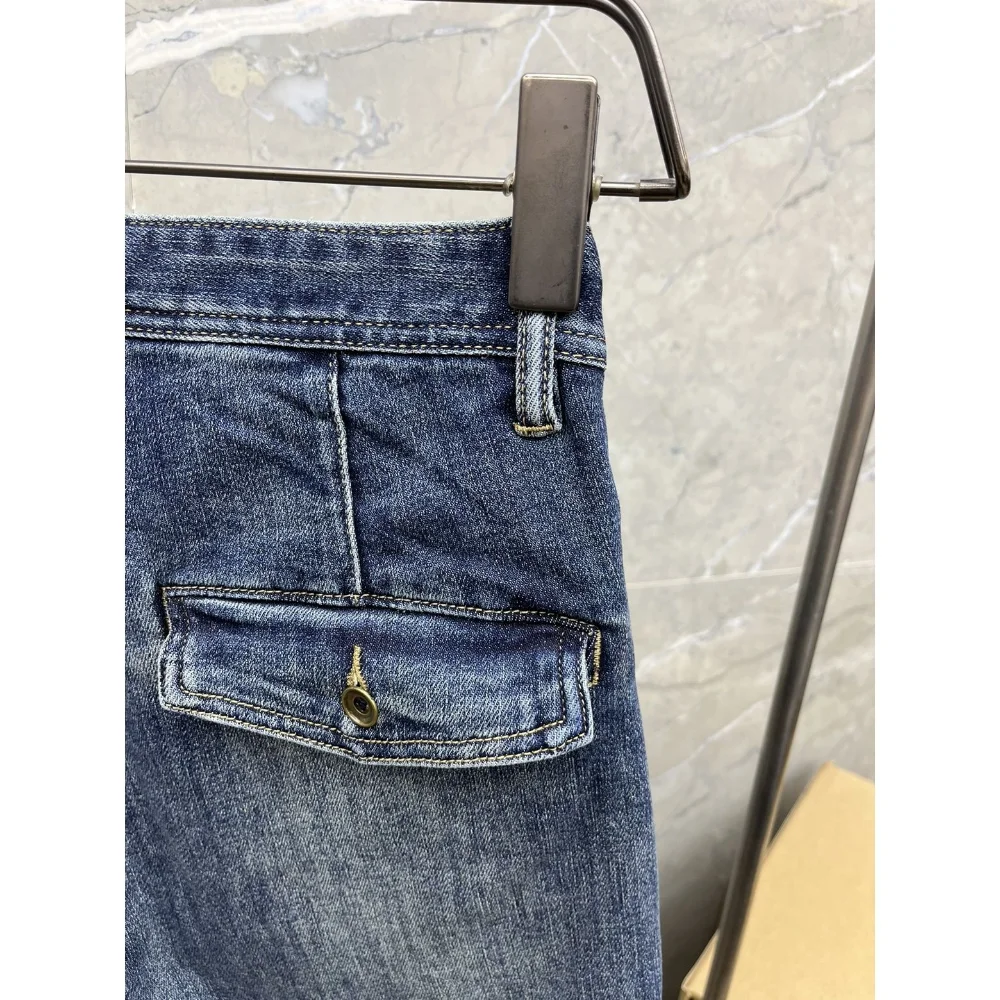 Fashion Designer Men Jeans Retro Stretch Slim Fit Painted Ripped Jeans Men Korean Style Vintage Casual Denim Pants cargo pants