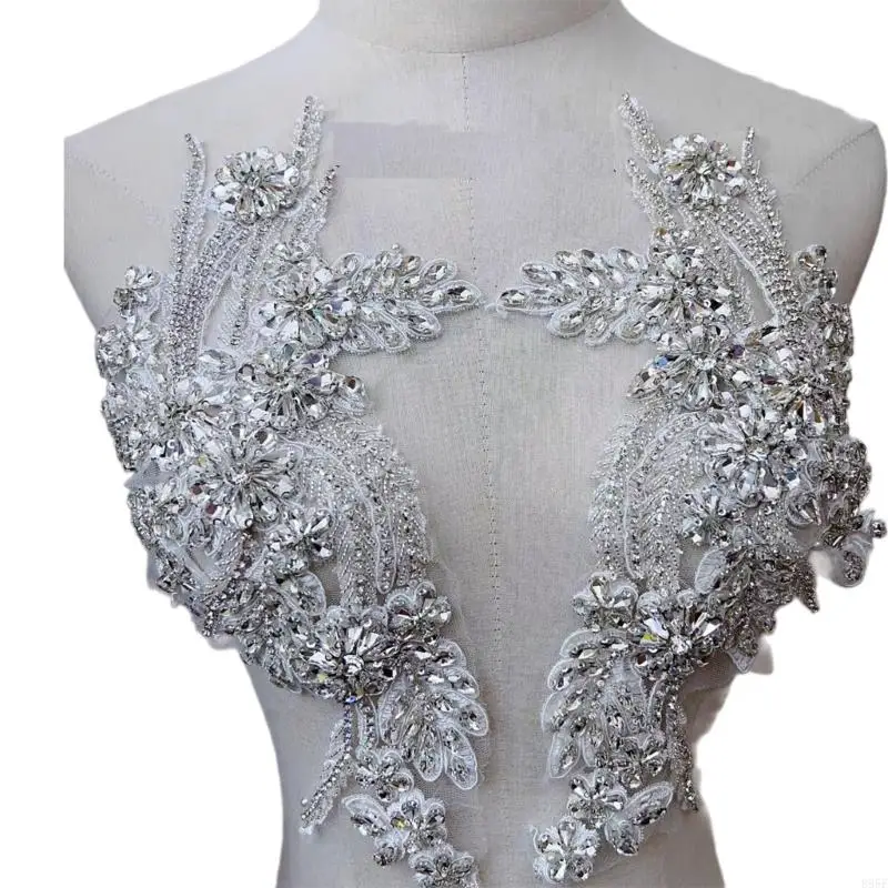 B95f remendos costura elegante terno bordado enfeites jóias para decoração apliques costurar