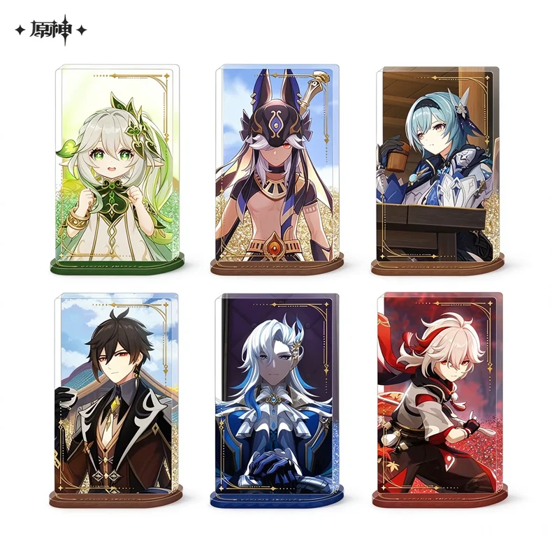 Jingliu Huohuo Honkai Star Rail Mihoyo Official Products Sparkling Quicksand Crafts Acrylic Figure Stand Model Plate Ornament