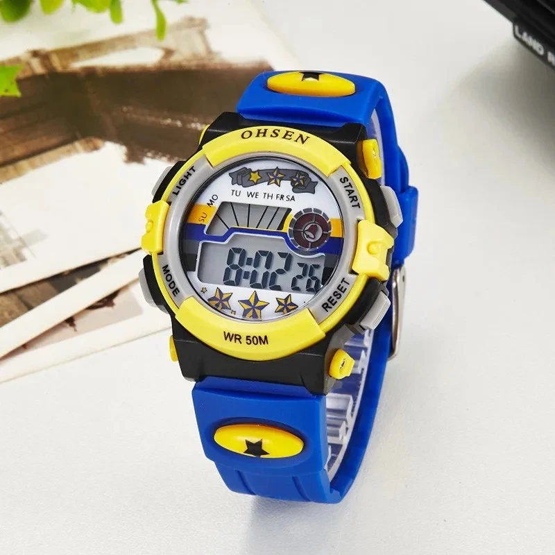 New OHSEN Student Sport Watches For Kids Colorful Electronic Watches Waterproof Clock Children Digital Watch For Boys Girls