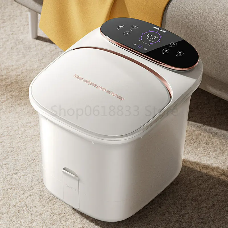 Automatic Massage Foot Bath Bucket Constant Temperature Heating Electric Massage Foot Wash Basin Touch Screen Induction Foot Spa