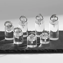 7pcs Transparent Color Acrylic Ring Display Shelf Jewelery Display Props Display Shelf Shooting Shop Ornaments Display Desk