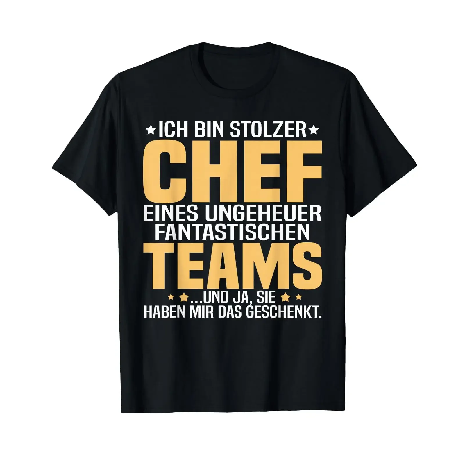 Men's T Shirt with German Text quot Ich bin stolzer Chef Language vintage Washed Unisex Versatile Breathable Casual homme Soft